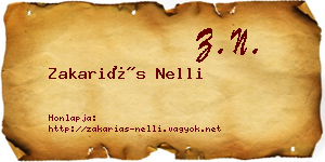 Zakariás Nelli névjegykártya